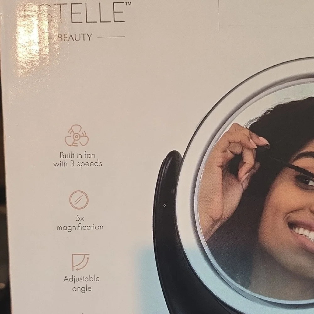 Black LED Vanity Mirror with Fan